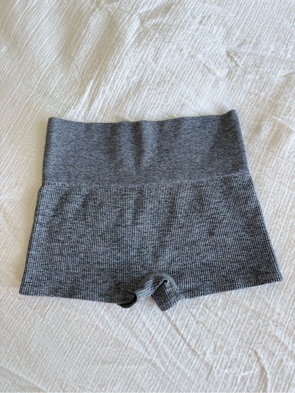 Medium Colsie Grey Ribbed Stretchy Athletic Micro Shorts